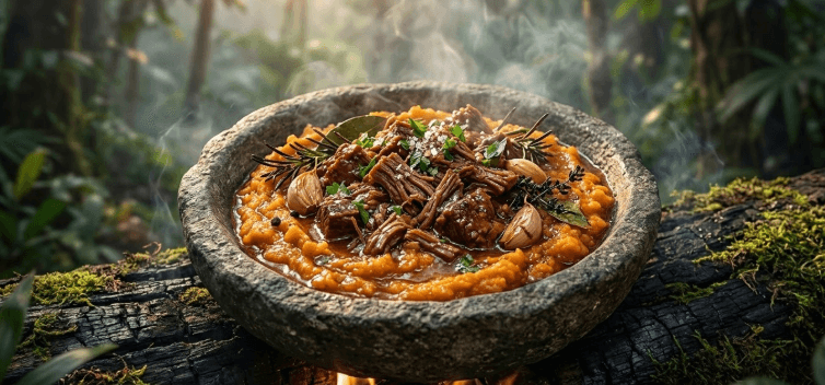 Ragu de Carne com Purê de Batata-Doce