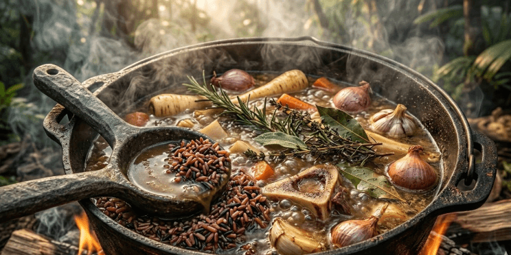 Arroz Ancestral com Caldo de Ossos e Ervas