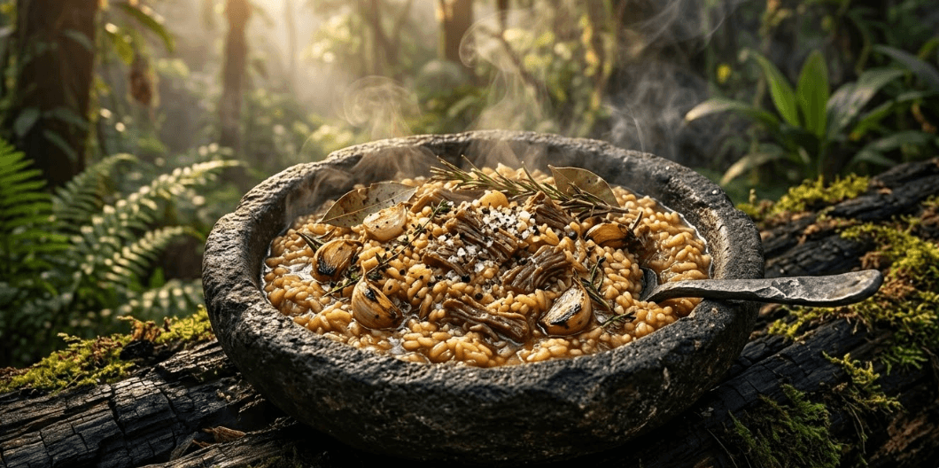 Risoto de Carne com Caldo de Ossos