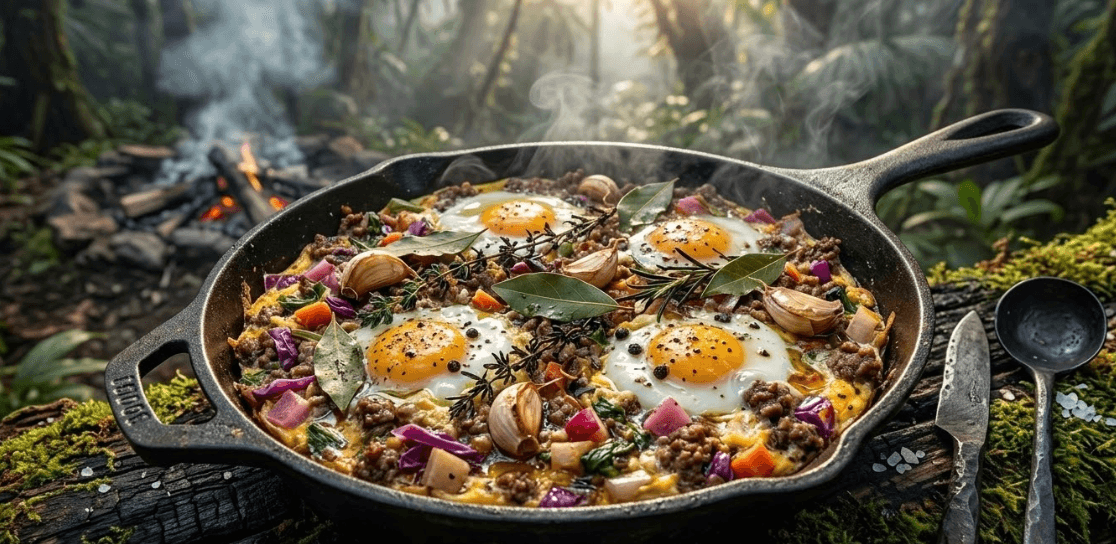 Frittata de Carne Moída e Vegetais Fermentados